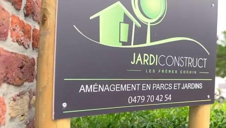 Pancarte Jardiconstruct paysagiste en Belgique